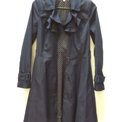 Review Womens  Size 8 Trench Coat Navy Blue 