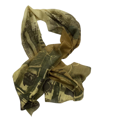  Womens  Vintage Scarf Green / Olive Floral
