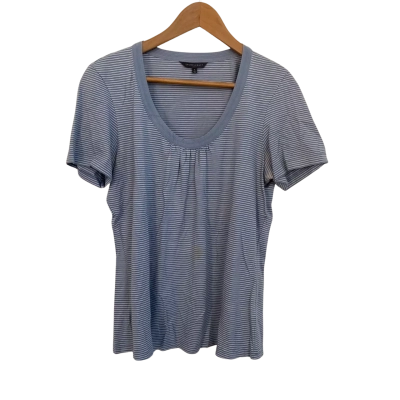 Sportscraft Womens  Size XL Short Sleeve Top Blue / Striped / White 