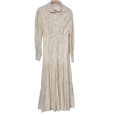 Winona Embroidery Anglaise Maxi Dress Size 10 Cream 