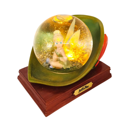 Disney 25th Anniversary Peter Pan/Tinkerbell Light Up Glittering Snow Globe (takes 2 AA batteries not included)