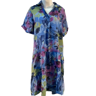  Women's S/M Blue Floral Dress
