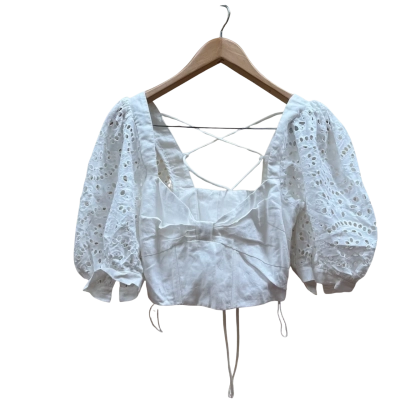  Womens Saint Armont Cropped Top White Size 8 NEW WITH TAGS