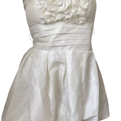 Miss Anne Womens  Size M Babydoll Dress / Cocktail Dress Floral / White 
