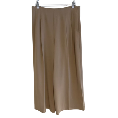 Witchery Womens Size 14 Pleated Wide Leg Tailored Pants Beige 