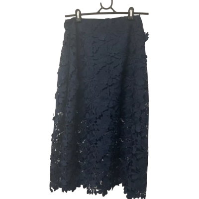  Womens Keep Sake Midi Skirt Size S Navy Blue 