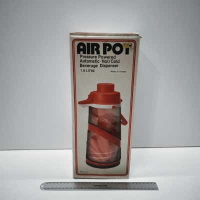 Vintage Retro Air Pot 1.9L Pressure Powered Hot Cold Beverage Dispenser Thermos Boxed