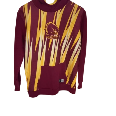 NRL Mens Hoodie Maroon / Yellow - Broncos Brisbane