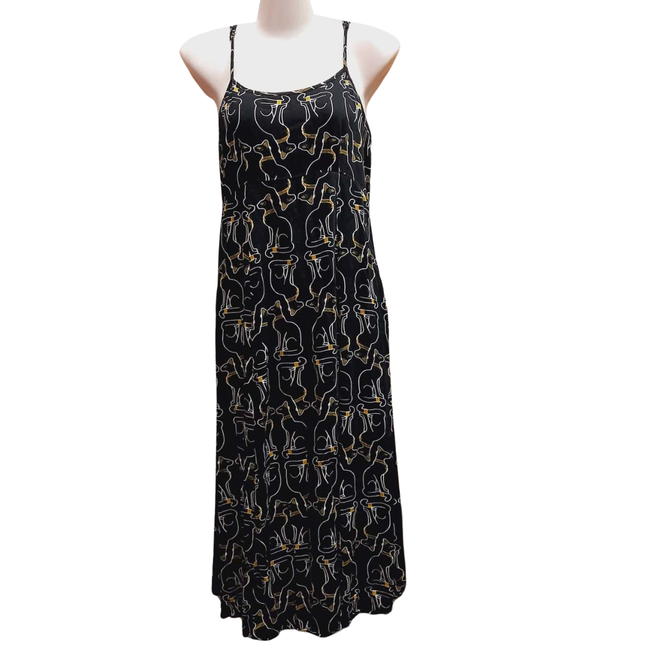 Black Friday Womens Size 8 Midi Dress Animal (Cat) print / Black
