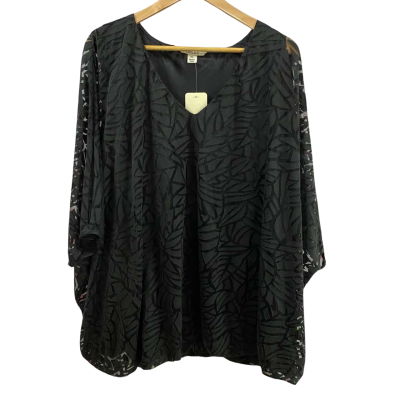 beme Womens  Size XL SSLV Burn Top Black