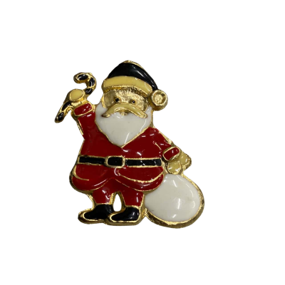  Unisex Christmas Santa St. Nicholas Brooch Gold / Red / White 