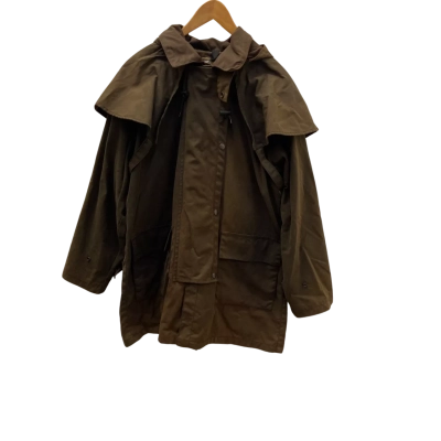 Sydney Oilskin Clothing Co. Men's Short Oilskin Duster Coat with Hood Size M - Brown 