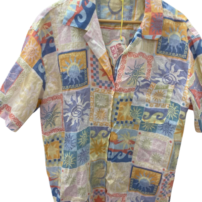 Ghanda Womens  Size L Short Sleeve Shirt Multicoloured 