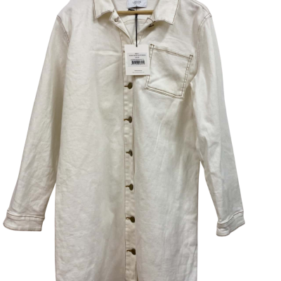legoe Womens  Size 2 Shirt Dress Off White 