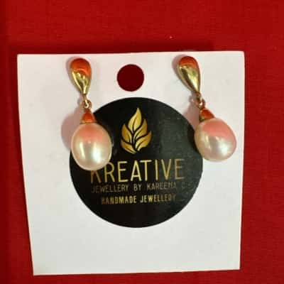  Women's Kreative Jewellery by Kareena C Handmade Freshwater Pearl Drop Earrings 