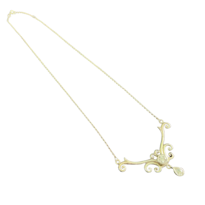  925 Sterling silver and cubic zirconia scroll Necklace