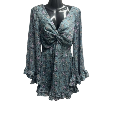 Saints + Secrets Womens  Size 10 Long Sleeve Dress / Mini Dress Blue / Gold / Purple 