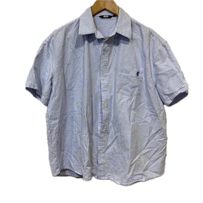 Trillion Mens Shirt  Size M Blue / Striped / White 