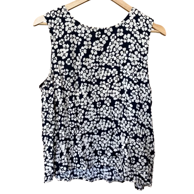 Mister Zimi Black/White Flower Pattern Top Size 12  