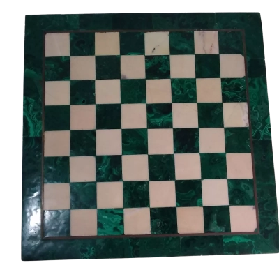Green Marble Stone Chessboard - As is