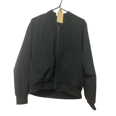 Womens Ell & Voo Size 12 Black Bomber Jacket  