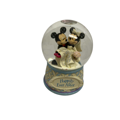 Jim Shore Disney Traditions Water Ball - Mickey And Minnie Mouse - Happily Every After