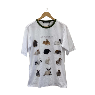 Dangerfield Mens  Size XS Short Sleeve T-shirt White Scientific Rabbit