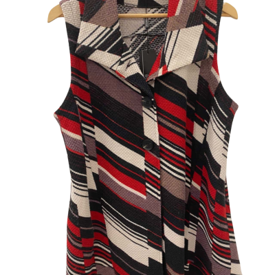  Womens  Size XL Sleeveless Top/vest Black  / Red/ beige  
