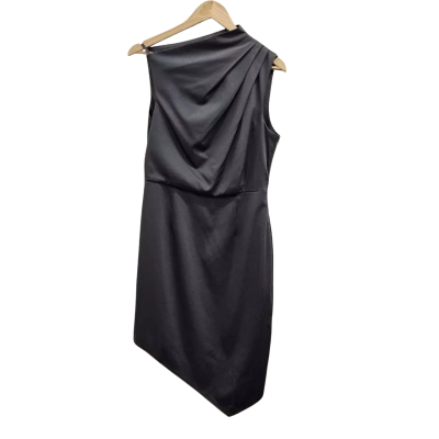 Elliatt Women's Size L Midi Asymmetrical Hemline Dress Grey 