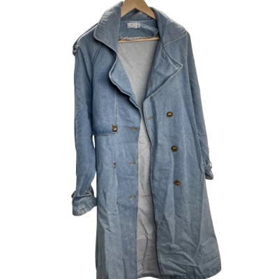 Pink Diamond Womens  Size 8 Denim Long Jacket Blue 