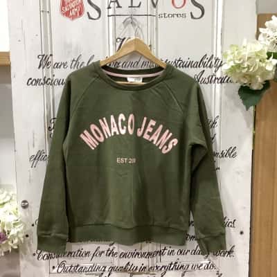 Monaco Jeans Brand! NWOT TRENDY LIGHTWEIGHT CREWNECK JUMPER! Womens  Size M Crew Neck Jumper / Jumper Green / Olive 