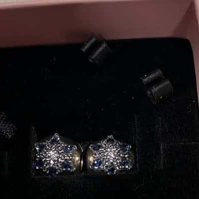 Pandora, 925, Crystalised Snowflake Clip Charm x2