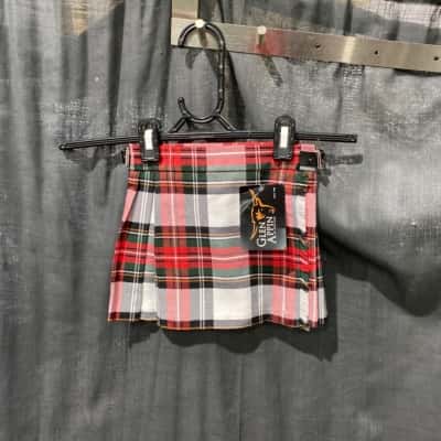  Kids  Glen Appin Of Scotland Size 12 Months Pleated Tartan Knit Skirt Black  / Green / Red / White 