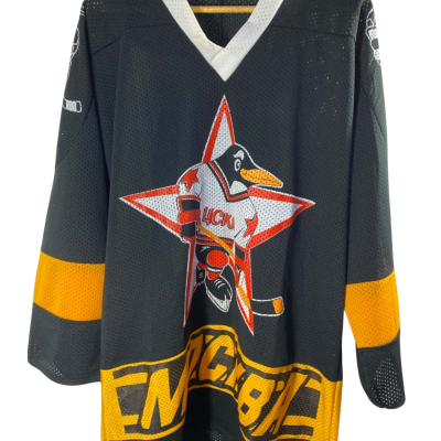 Retro Mens Mockba Penguins Bure Jersey Size XL Black  / Yellow 