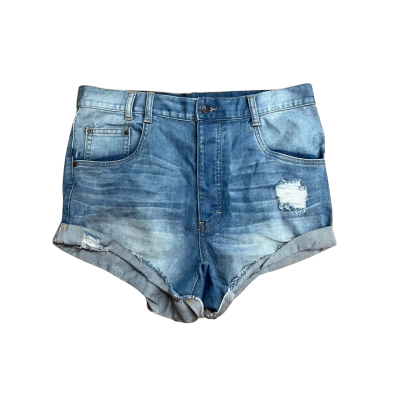 Rusty Blue Ripped Denim Shorts Size 11