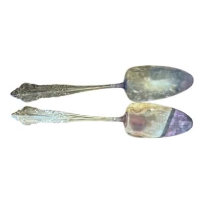 Silver plated cake servers