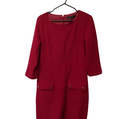 Women’sDavid Lawrence  Size M Long Sleeve merino wool Dress Red 