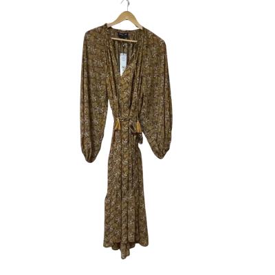 BNWT Minkpink Womens Size L Mustard / Pattern Dress