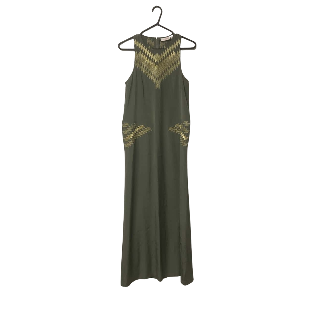 Women's Sass & Bide Size 10 Maxi Dress Gold / Khaki (s)