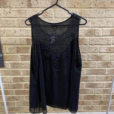 City Chic Womens black top mingle  Size M 