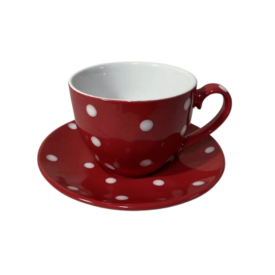 Maxwell & Williams "Sprinkle" Red / White Spotted Cup & Saucer