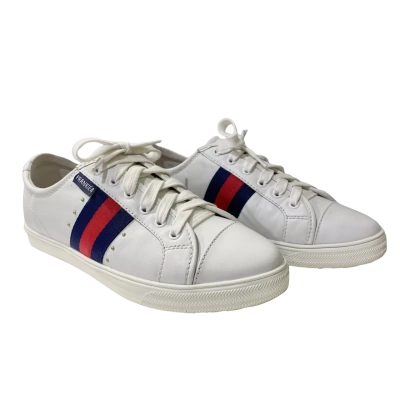 Frankie4 Womens Size 7.5 White Striped Sneakers 