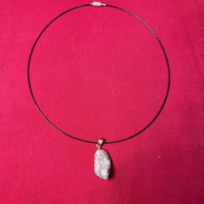  Women's Moonstone Gemstone Pendant on Black Cord Necklace