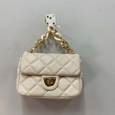  Bessie London Women's Small Handbag / Shoulder Bag Quilted Beige 