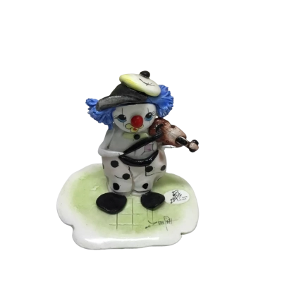 Vintage Zampiva ‘Clown With Violin’ Hand-painted Porcelain Figurine - Made In Italy