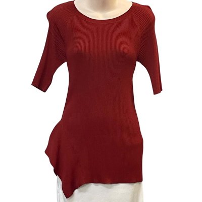 Veronika Maine Womens  Size M Short Sleeve Top Orange 