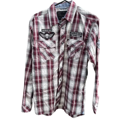  Smoke and dust Ed Harry Mens  Size S Purple/White Shirt 