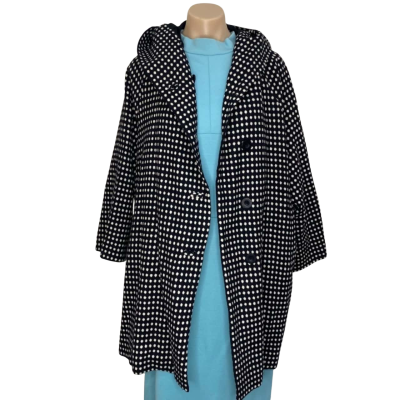 Alpha60 Womens Size S Black/White Dot Coat 