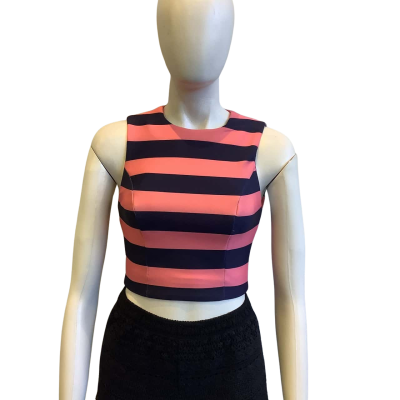 BNWT Kookai Women's  Size 34  Bahama Stripe Top Pink & Navy Blue