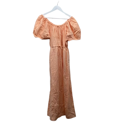 Oak Meadow Drawcord Peach Puff Sleeve Size M Dress BNWT